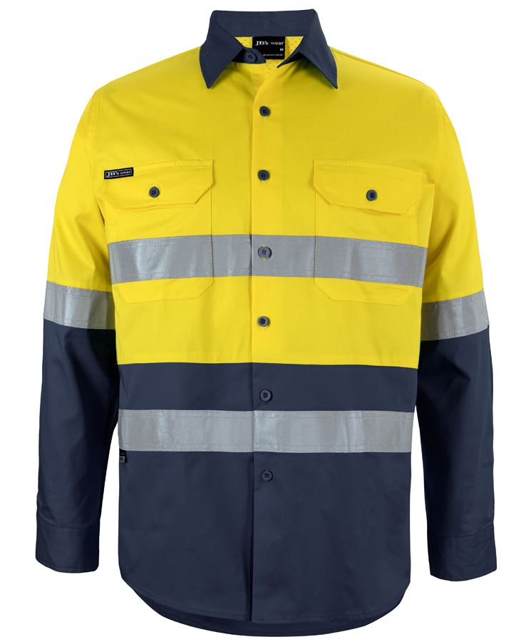 JB'S Hi-Vis Long Sleeve Work Shirt 6DNWL  Metro Workwear